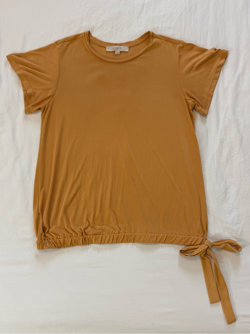 LOFT Side Tie Top - Mustard/Camel Size S